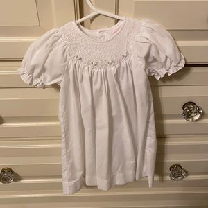 White Petit Ami day gown with flowers 6 month